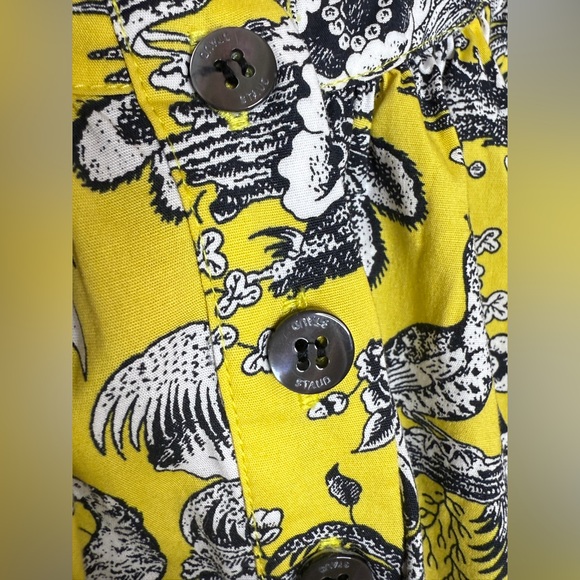 STAUD - Butter Yellow Garden Toile Puff Sleeve Mini Dress - Medium - Gorgeous - Picture 8 of 16